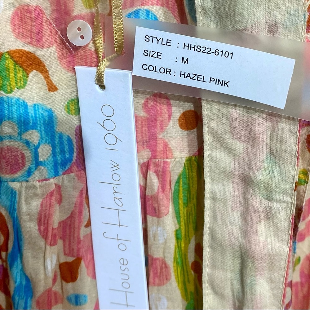 House of Harlow 1960 NWT Tiered Print Maxi Dress Medium with Tie Back - Picture 5 of 7